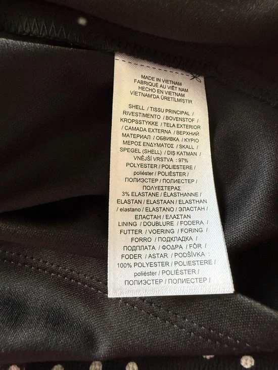 Lauren Ralph Lauren Black Polka Dot Midi Dress Sz. 12 NWT Spaghetti Strap Ruffle - Picture 5 of 5